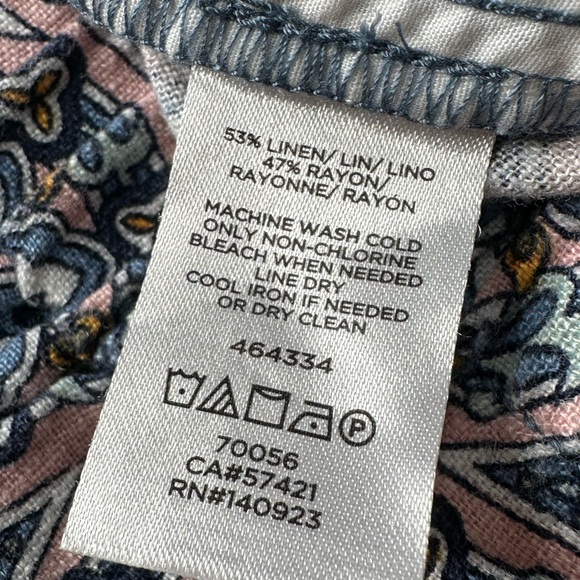 Loft Women's Geometric Printed Elastic Linen Rayon Waist Skirt Size Small - Picture 11 of 11